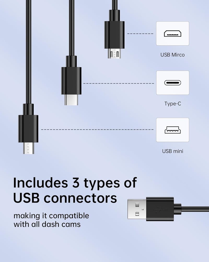 VASTHOME Dash Cam Power Adapter 12-pin Type A Compatible with Select Toyota Tacoma Highlander Sienna Honda Ridgeline Models Car DashCam Power Adapter with 3 USB Cable (5V/2A Output ONLY) - Image 4